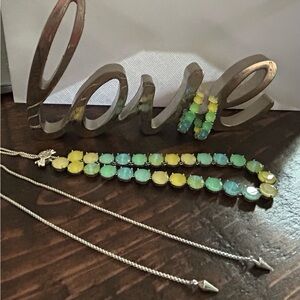 Bomb party jewel candy
Lemon lime set of necklace and earring silver plating